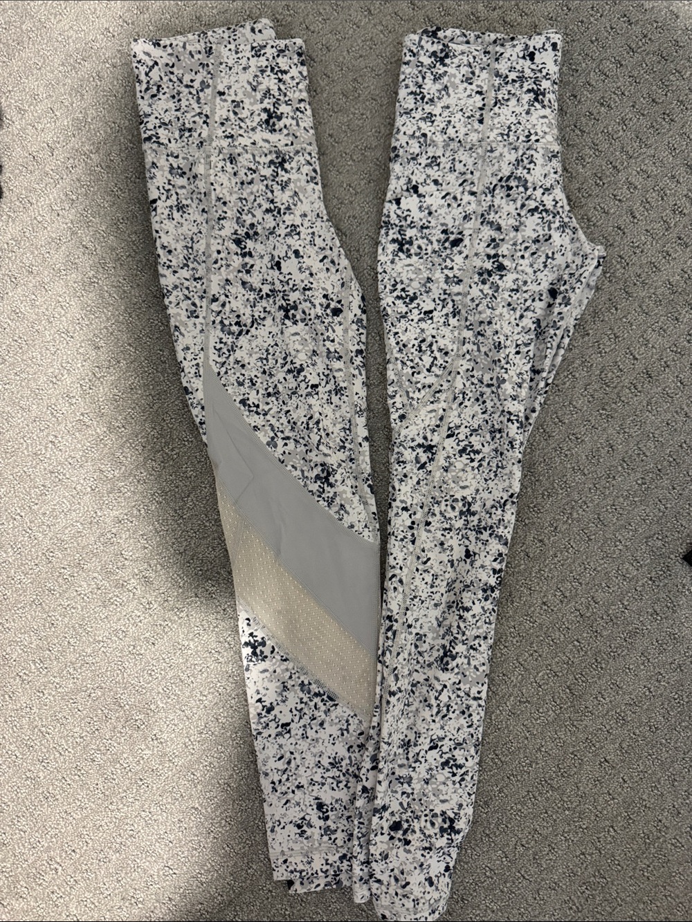 Athleta White Speckled Navy High-Waist Jeggings